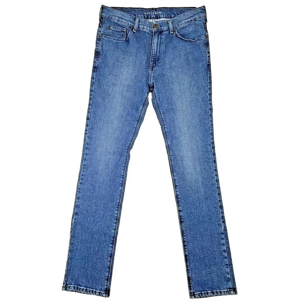 Mott & Bow Slim Jeans Mens 32x34 (Fits 34x34) Warrick Medium Wash Stretch Denim